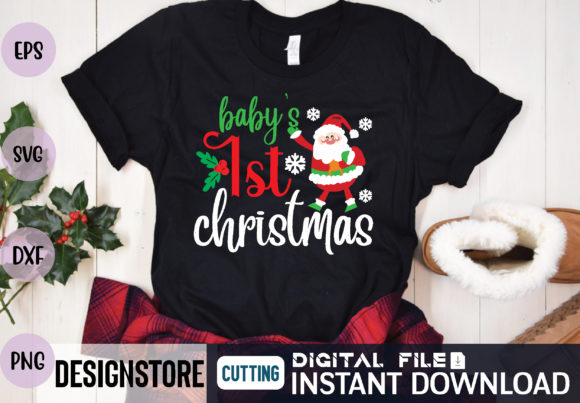 Baby s 1st Christmas Svg Graphics and T-Shirt Designs