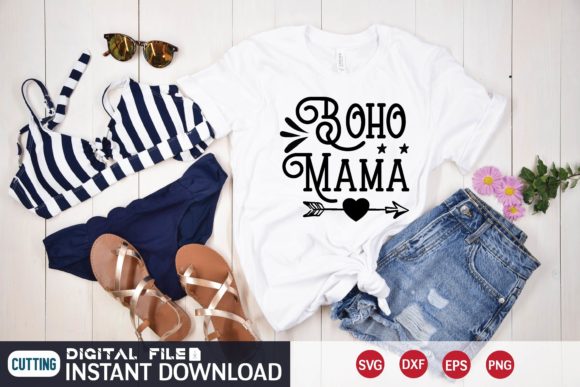 Boho Mama Svg Graphics for T-Shirt Designs
