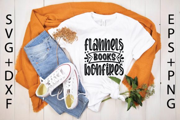 Flannels Books Bonfires Svg: Graphics & T-Shirt Designs for Cozy Campaigns