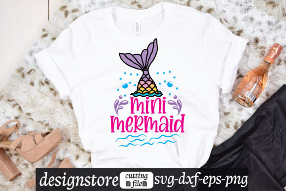 Mini Mermaid Svg Graphics and T-Shirt Designs