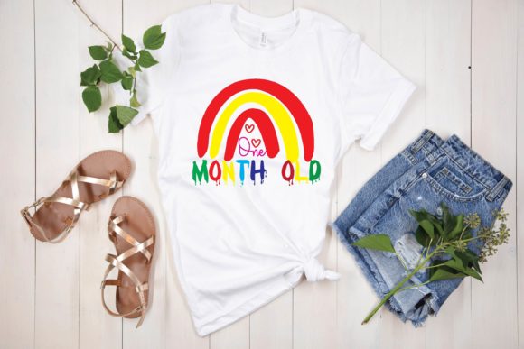 One Month Old Svg Graphics for T-Shirt Designs
